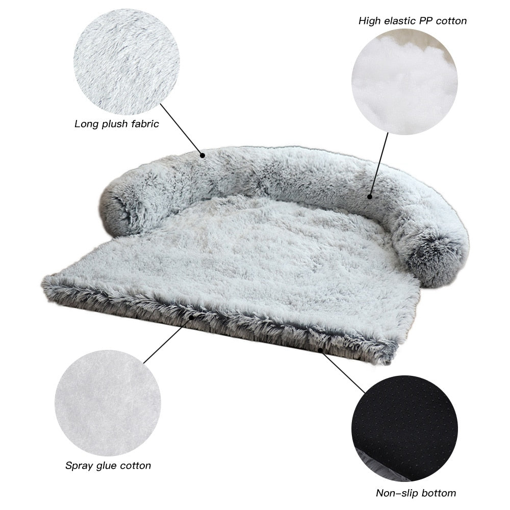 Plush Dog Bed with Removable and Machine Washable Cover