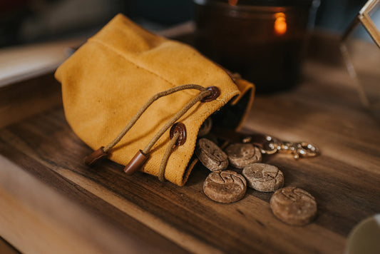 Dog Treat Pouch - Waxed Canvas & Vegan Leather