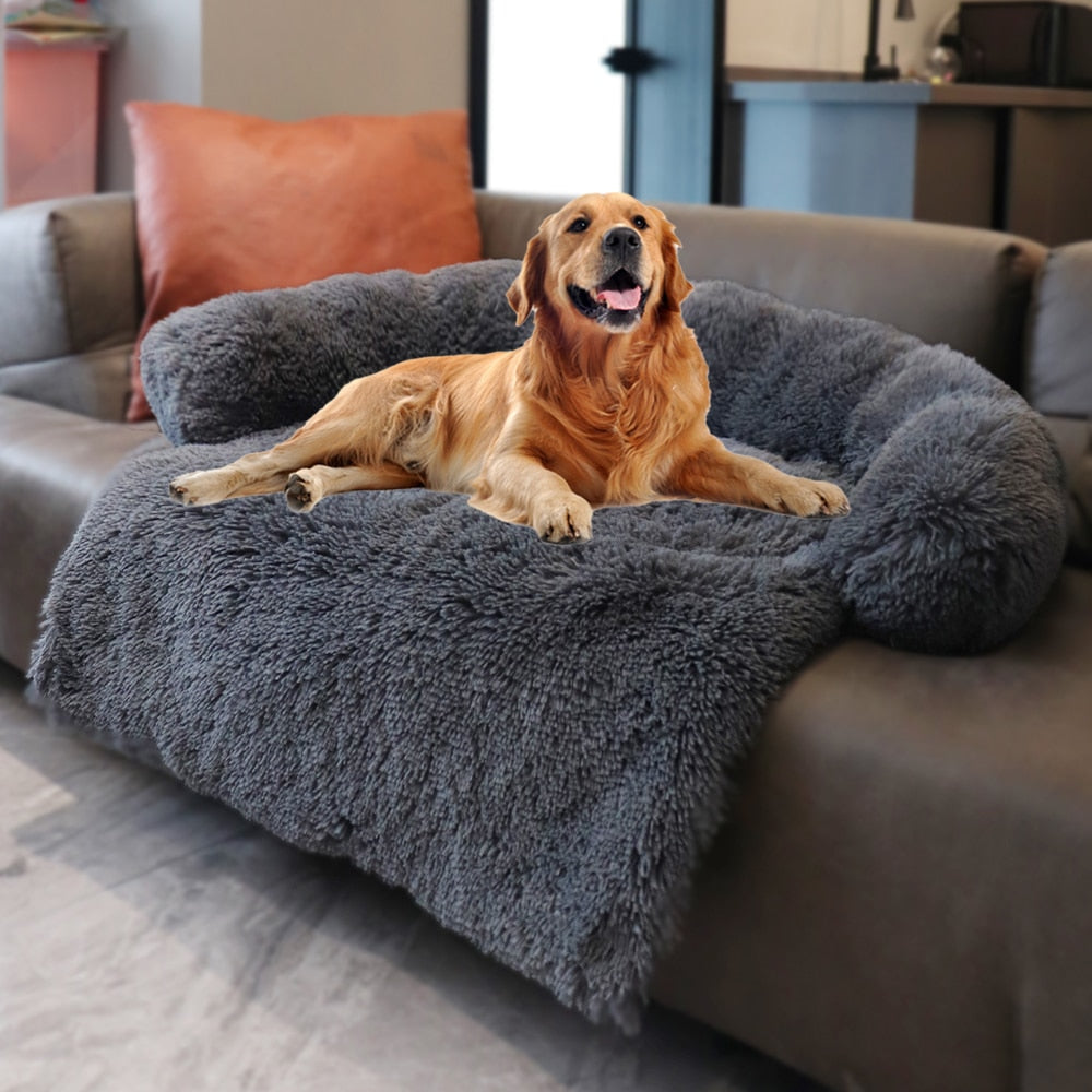 Plush Dog Bed with Removable and Machine Washable Cover