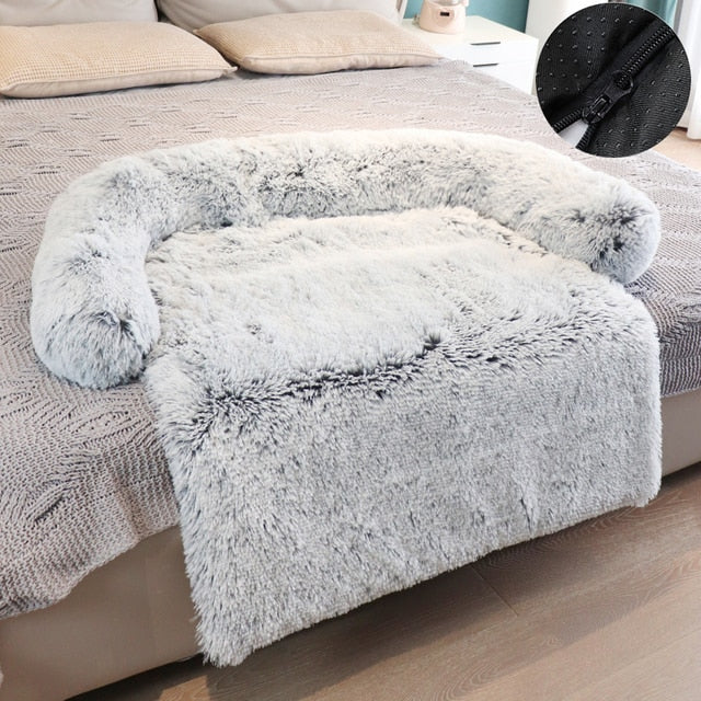 Plush Dog Bed with Removable and Machine Washable Cover