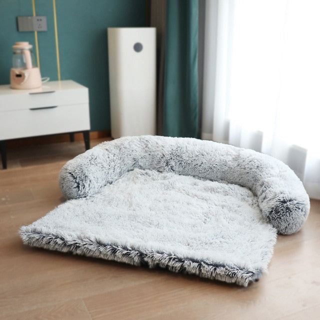 Plush Dog Bed with Removable and Machine Washable Cover