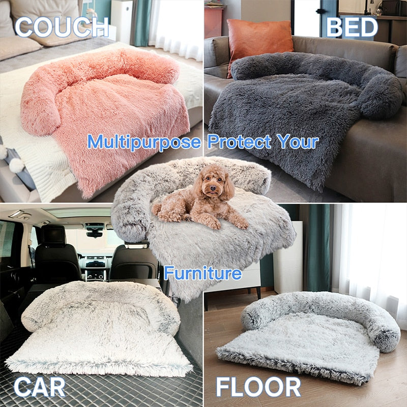 Plush Dog Bed with Removable and Machine Washable Cover